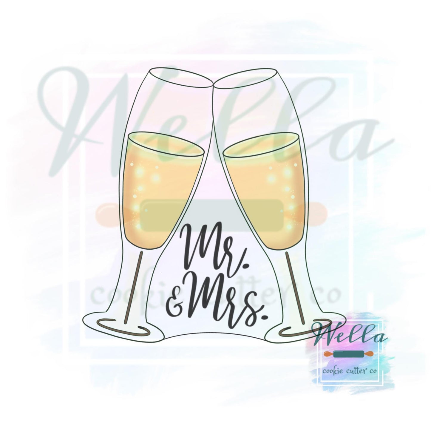 Champagne Glasses Cookie Cutter