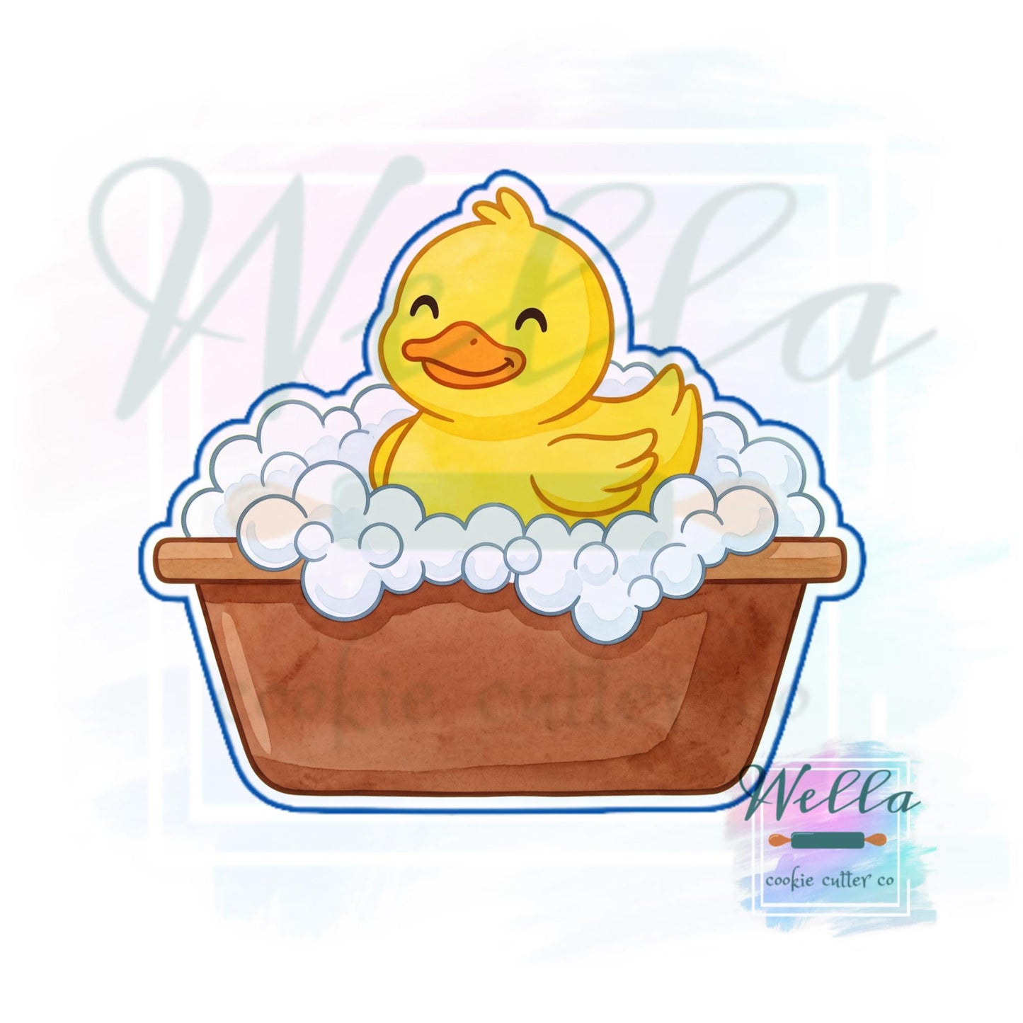 Duck in Bathtub #2 Cookie Cutter