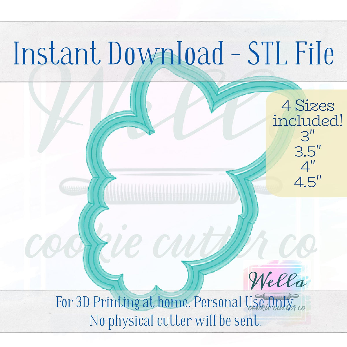 Digital STL File - Baby Teether with Beads Cookie Cutter - 4 Sizes Included