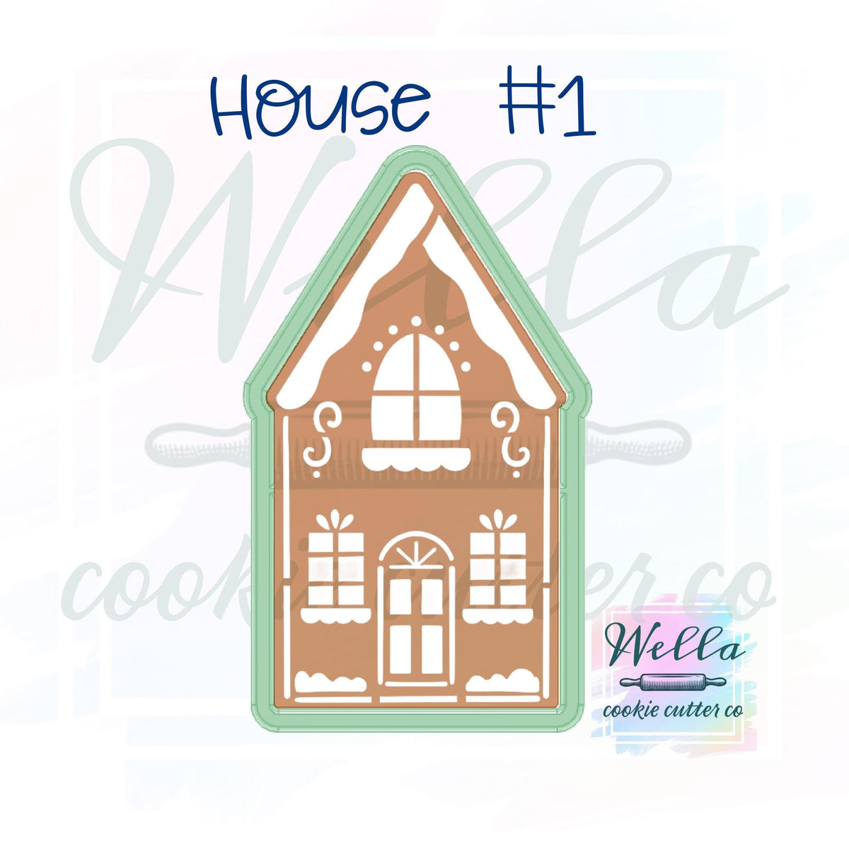 Gingerbread Town Set Cookie Cutters with Optional Stencils