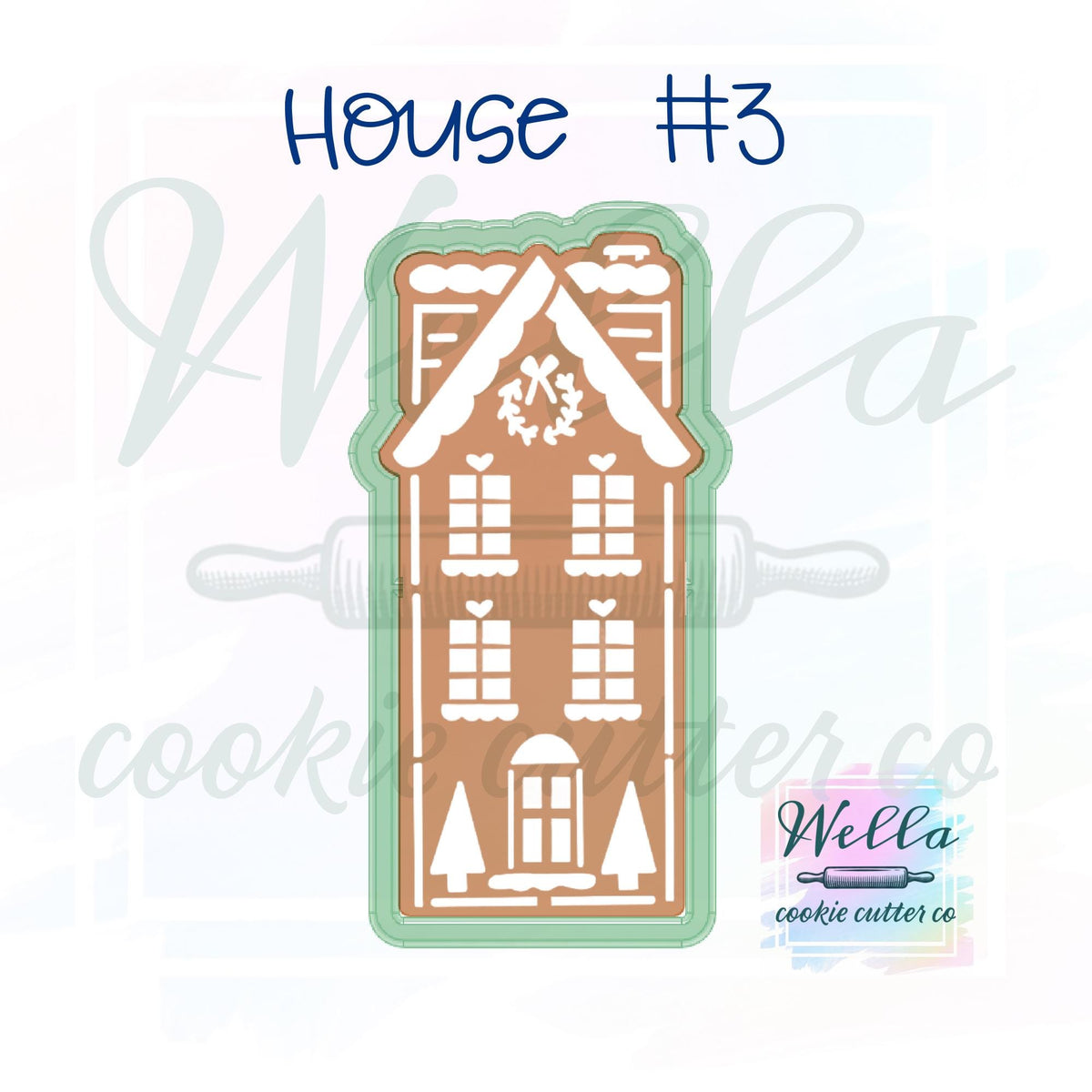 Gingerbread Town Set Cookie Cutters with Optional Stencils