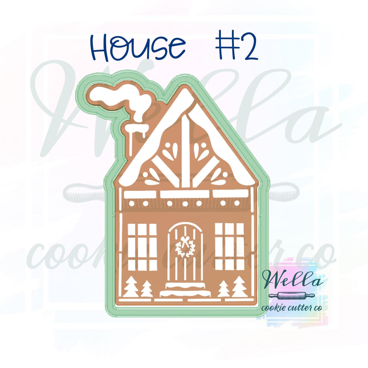 Gingerbread Town Set Cookie Cutters with Optional Stencils