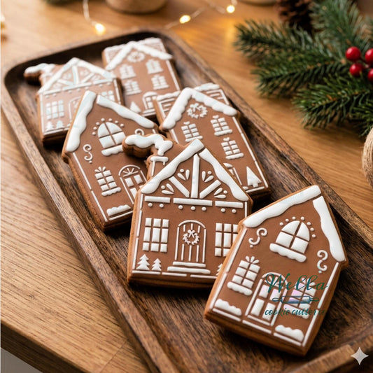 Gingerbread Town Set Cookie Cutters with Optional Stencils