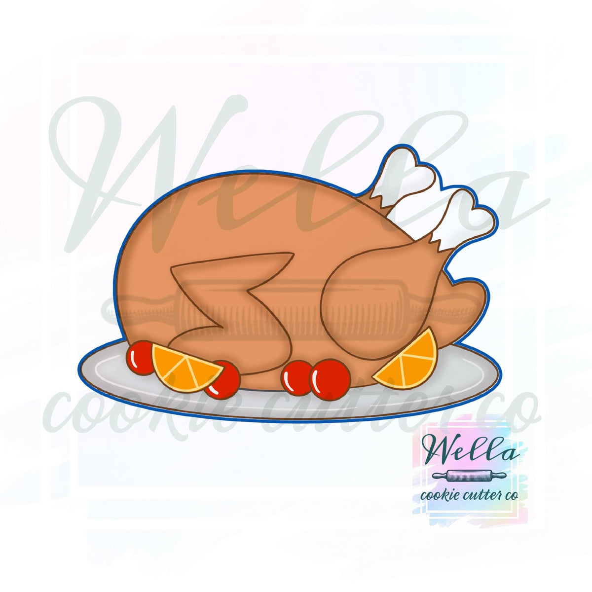 Turkey on Plate Cookie Cutter