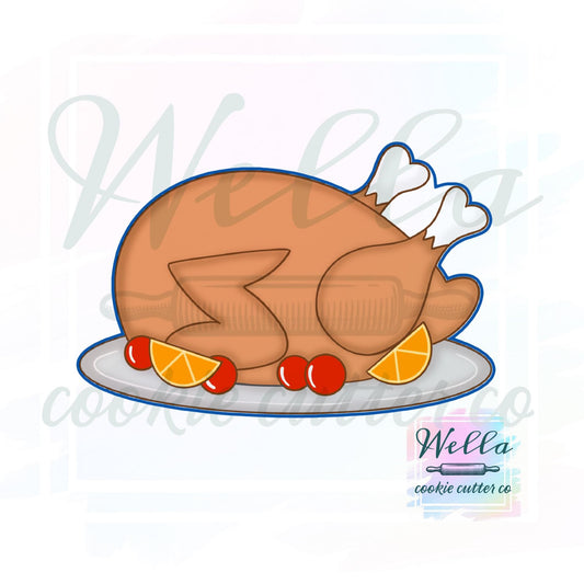 Turkey on Plate Cookie Cutter