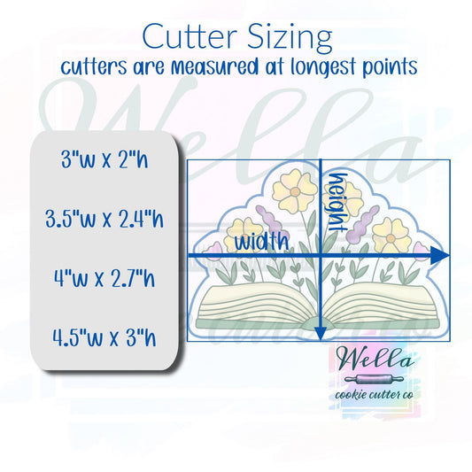 Floral Open Book Cookie Cutter