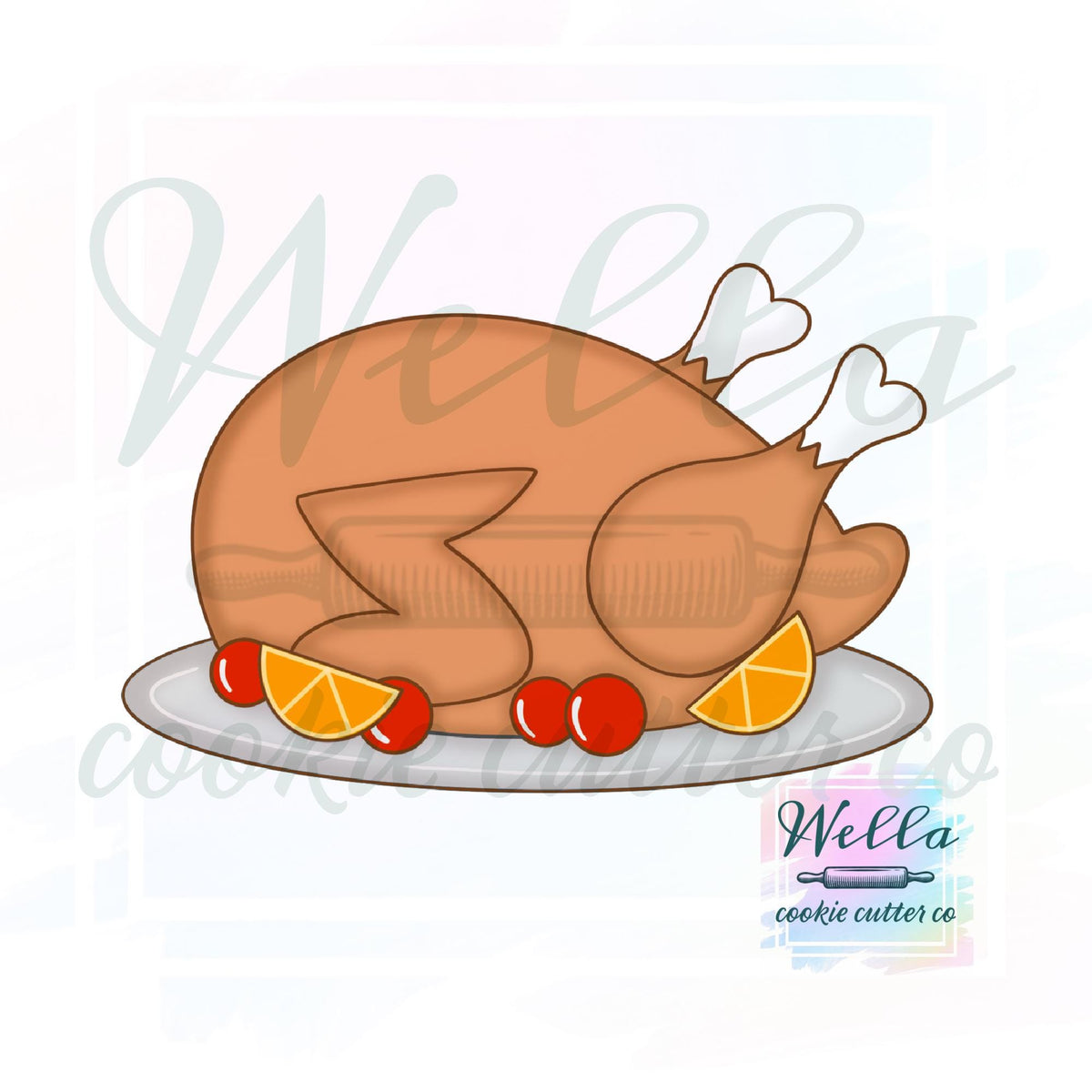 Turkey on Plate Cookie Cutter
