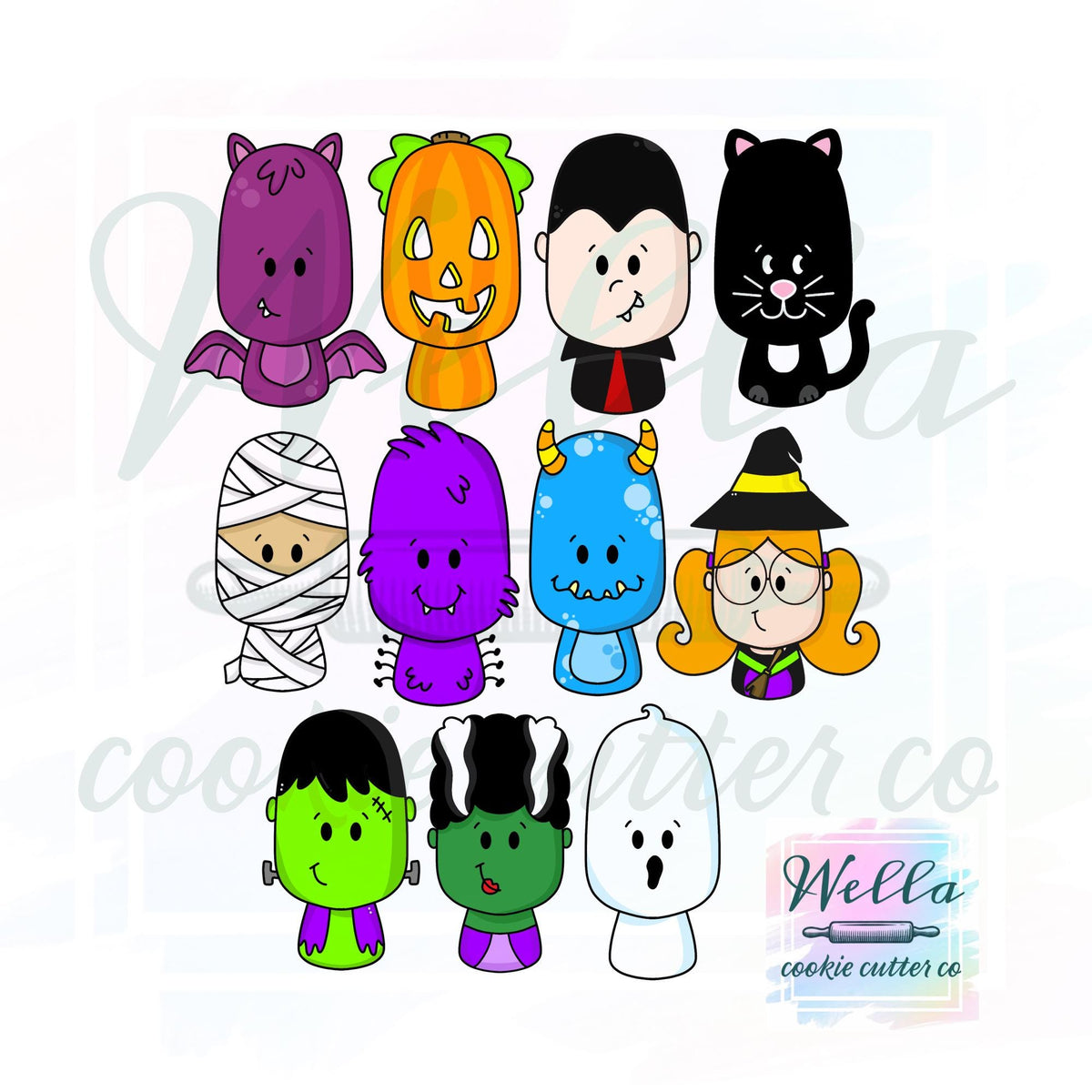 Halloween Characters Skinny Cookie Cutters
