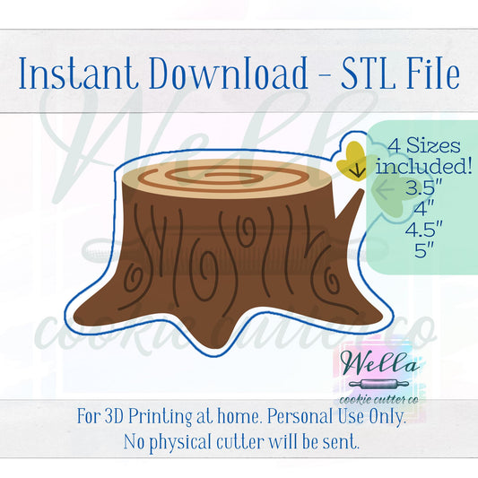 Digital STL File - Tree Stump Cookie Cutter - 4 Sizes