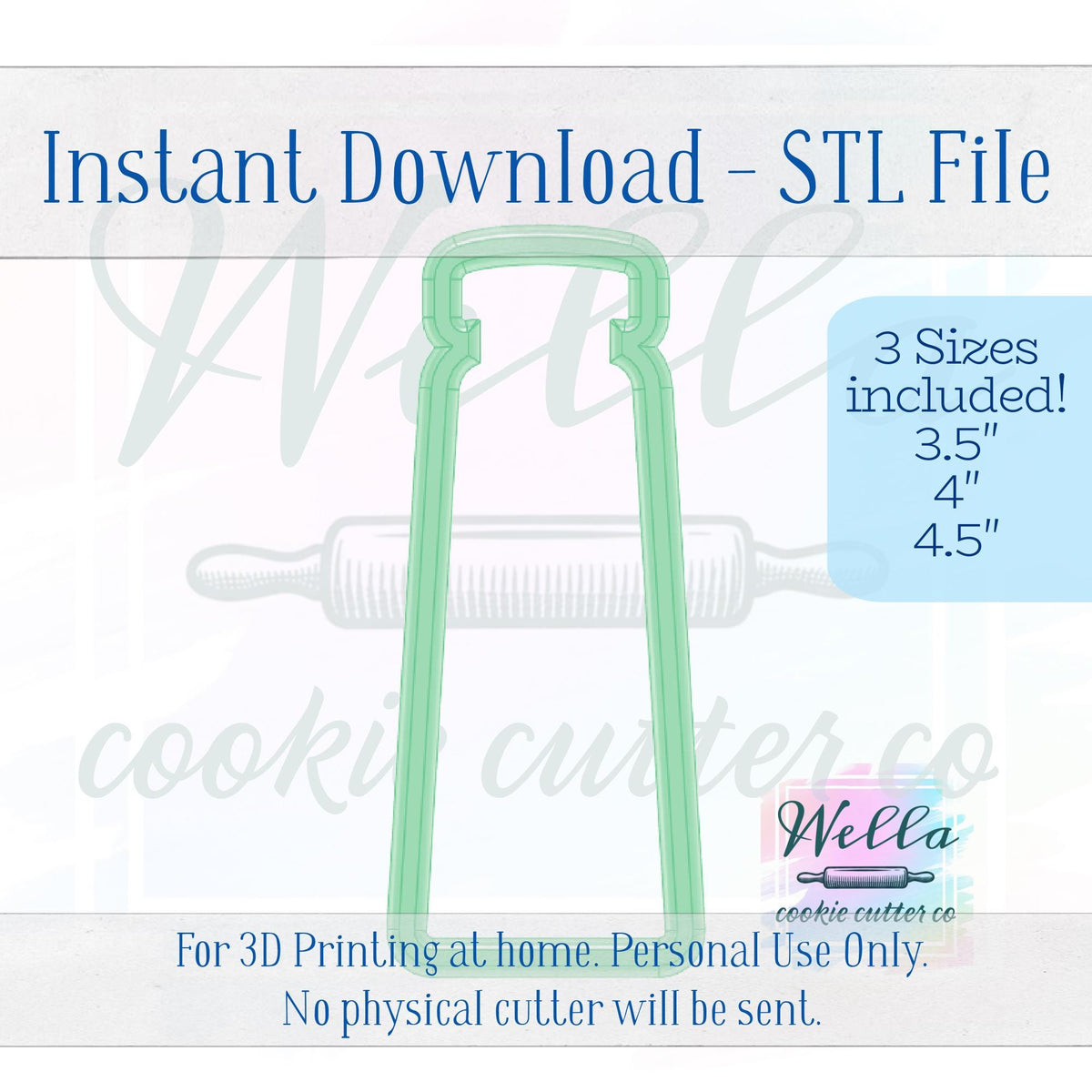 Digital STL File - Blush Makeup Tube Cookie Cutter - 3 Sizes
